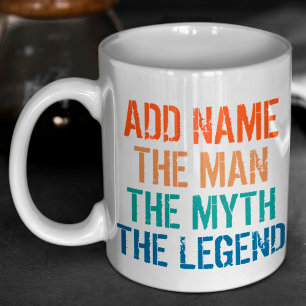 Personalisierter Name Vintag Der Mythos der Mensch Kaffeetasse