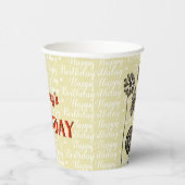 Personalisierter Name Vintage Blume Blumengeburt Pappbecher (Rechts)