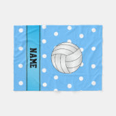 Personalisierter Name Volleyball-blaue weiße Punkt Fleecedecke (Vorderseite (Horizontal))
