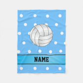 Personalisierter Name Volleyball-blaue weiße Punkt Fleecedecke (Vorderseite)