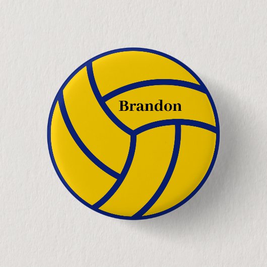 Personalisierter Name Volleyball Button (Vorderseite)