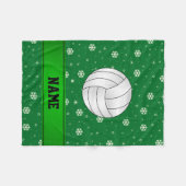 Personalisierter Name Volleyball-grüne Schneeflock Fleecedecke (Vorderseite (Horizontal))