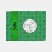 Personalisierter Name: Volleyball grüne Sterne Fleecedecke (Vorderseite (Horizontal))