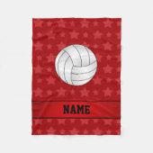 Personalisierter Name Volleyball Rote Sterne Fleecedecke (Vorderseite)