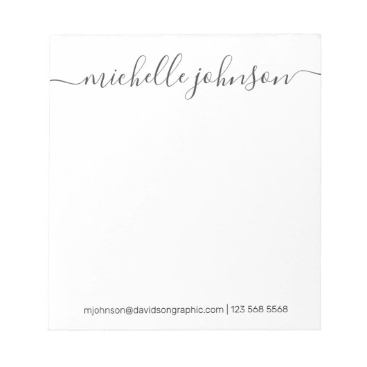 Personalisierter Name | vom Schreibtisch Notizblock (Vorderseite)