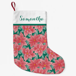 Personalisierter Name von Jolly Green und Red Poin Kleiner Weihnachtsstrumpf