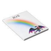 Personalisierter Name von Rainbow Dragon Notizblock (angewinkelt)