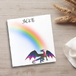 Personalisierter Name von Rainbow Dragon Notizblock<br><div class="desc">Dieses Design entstand durch digitale Kunst und kann in dem Bereich personalisiert sein, der durch das Ändern des Fotos und/oder Textes zur Verfügung gestellt wird. Oder Sie können es anpassen, indem Sie den Mausklick auswählen, um weitere Optionen anzupassen, um die Farbe des Hintergrunds zu löschen oder zu ändern, Text hinzuzufügen,...</div>