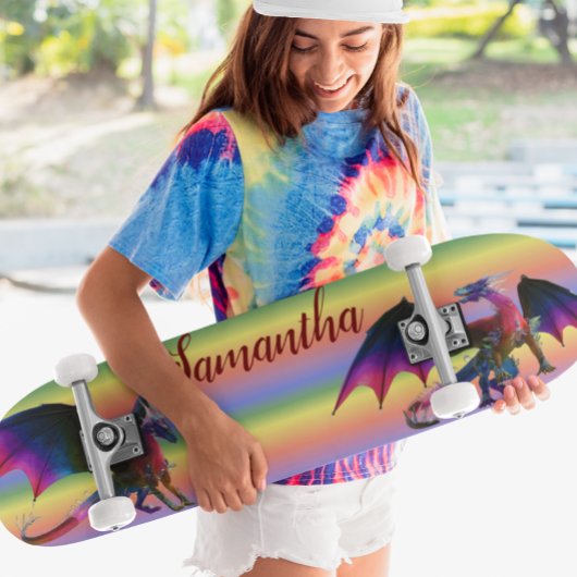 Personalisierter Name von Rainbow Dragon Skateboard