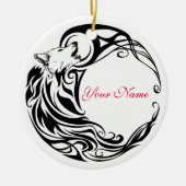 Personalisierter Name von Tribal Wolf Keramik Ornament (Vorne)