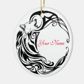 Personalisierter Name von Tribal Wolf Keramik Ornament (Links)