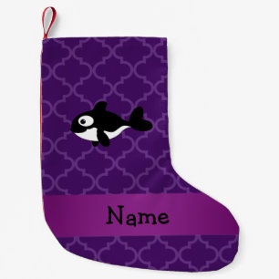 Personalisierter Name Wal lila-Marokkaner Kleiner Weihnachtsstrumpf