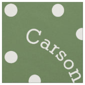 Personalisierter Name Waldbaum Green Polka Dot Stoff (Nahaufnahme)