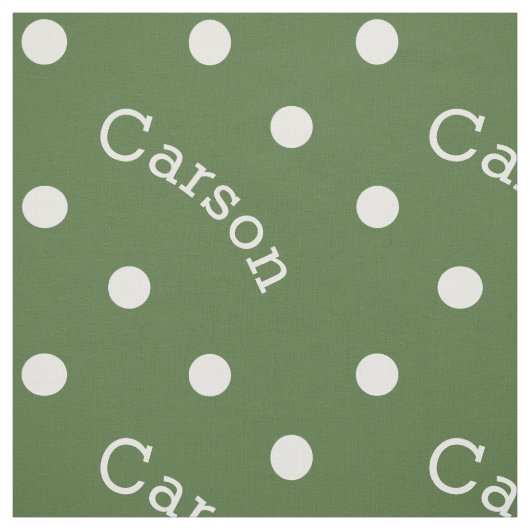 Personalisierter Name Waldbaum Green Polka Dot Stoff (Muster)