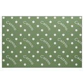 Personalisierter Name Waldbaum Green Polka Dot Stoff (Fat Quarter (45,7 x 55,9 cm))