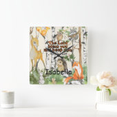 Personalisierter Name Wall Clock Christliches Gesc Quadratische Wanduhr (Zuhause)