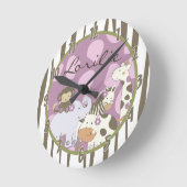 Personalisierter Name Wall Clock Jacana Girl Runde Wanduhr (Winkel)