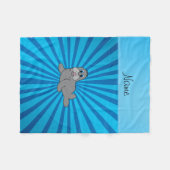 Personalisierter Name Walrus-Blauer Sonnenbrand Fleecedecke (Vorderseite (Horizontal))
