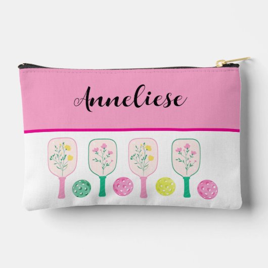 Personalisierter Name Wasserfarbe Pickleball Padde Zubehörtasche (Rückseite)