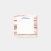  Personalisierter Name Wasserfarbe Roter Streifen  Post-it Klebezettel (Vorderseite)