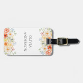 Personalisierter Name Wasserfarbe Sonnige Blumen F Gepäckanhänger (Vorderseite horizontal)