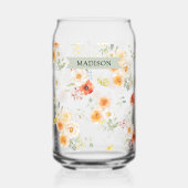 Personalisierter Name Wasserfarbe Sonniges Blumenm Dosenglas (Vorderseite)