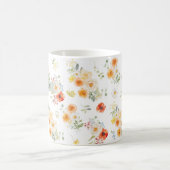 Personalisierter Name Wasserfarbe Sonniges Blumenm Kaffeetasse (Mittel)