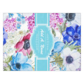 Personalisierter Name Wasserfarbenmuster Tischdecke (Vorderseite (Horizontal))