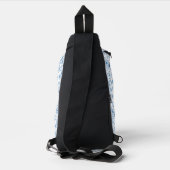 Personalisierter Name Weiblich Blaues Blumenmuster Crossbody Bag (Rückseite)