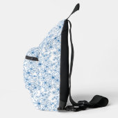 Personalisierter Name Weiblich Blaues Blumenmuster Crossbody Bag (Rechts)