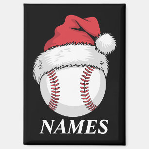 Personalisierter Name Weihnachten Baseball Santa H Magnet