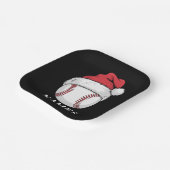 Personalisierter Name Weihnachten Baseball Santa H Pappteller (Gewinkelt)