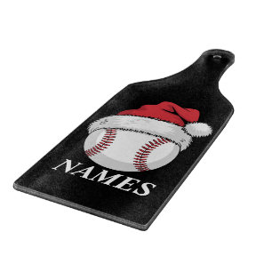 Personalisierter Name Weihnachten Baseball Santa H Schneidebrett