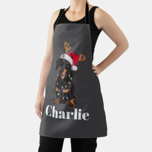 Personalisierter Name Weihnachten Dachshund Hunde  Schürze