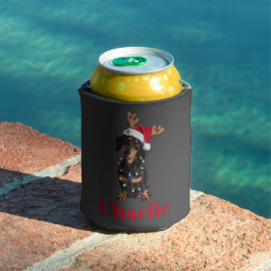 Personalisierter Name Weihnachten Dachshund Hundel Dosenkühler