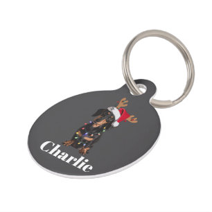 Personalisierter Name Weihnachten Dachshund Hundel Haustiermarke