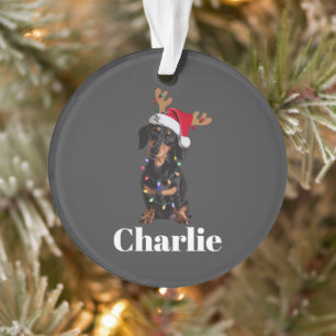 Personalisierter Name Weihnachten Dachshund Hundel Ornament