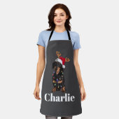 Personalisierter Name Weihnachten Dackel Hundelamp Schürze (Getragen)