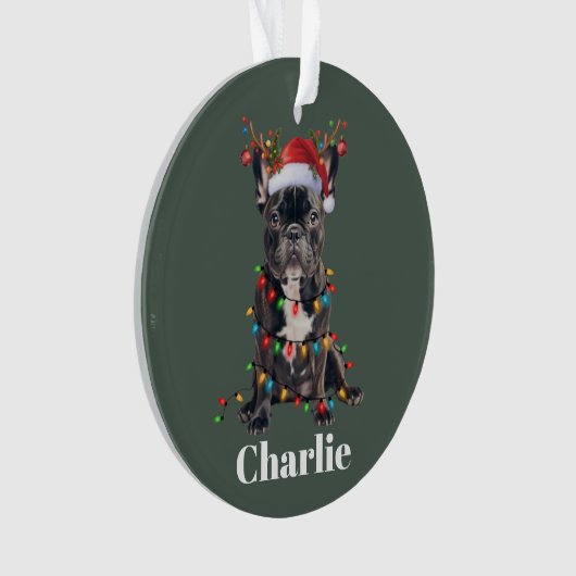 Personalisierter Name Weihnachten Französischer Bu Ornament (Vorderseite)