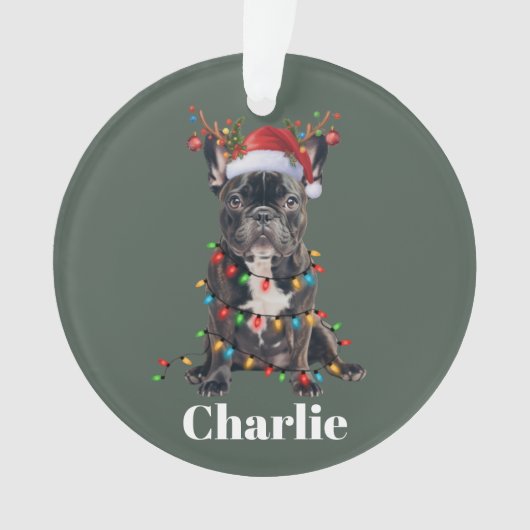 Personalisierter Name Weihnachten Französischer Bu Ornament (Vorderseite)