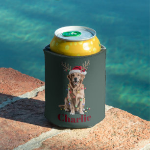Personalisierter Name Weihnachten Golden Retriever Dosenkühler
