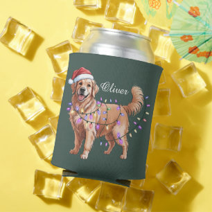 Personalisierter Name Weihnachten Golden Retriever Dosenkühler