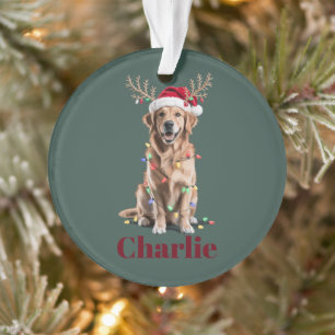 Personalisierter Name Weihnachten Golden Retriever Ornament