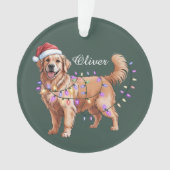 Personalisierter Name Weihnachten Golden Retriever Ornament (Vorderseite)