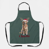 Personalisierter Name Weihnachten Golden Retriever Schürze (Vorderseite)