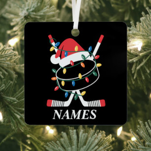 Personalisierter Name Weihnachten Hockey Xmas Sant Ornament Aus Metall
