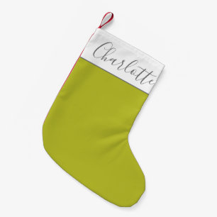 Personalisierter Name Weihnachten Modern Retro Grü Kleiner Weihnachtsstrumpf
