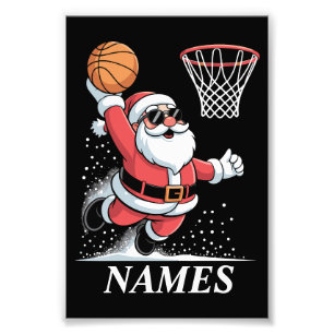 Personalisierter Name Weihnachten Santa Dunking Ba Fotodruck