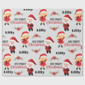 Personalisierter Name Weihnachten Weihnachten Weih Geschenkpapier (Flach)