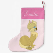 Personalisierter Name Weihnachts-Strumpf mit Cat Kleiner Weihnachtsstrumpf (Rückseite)